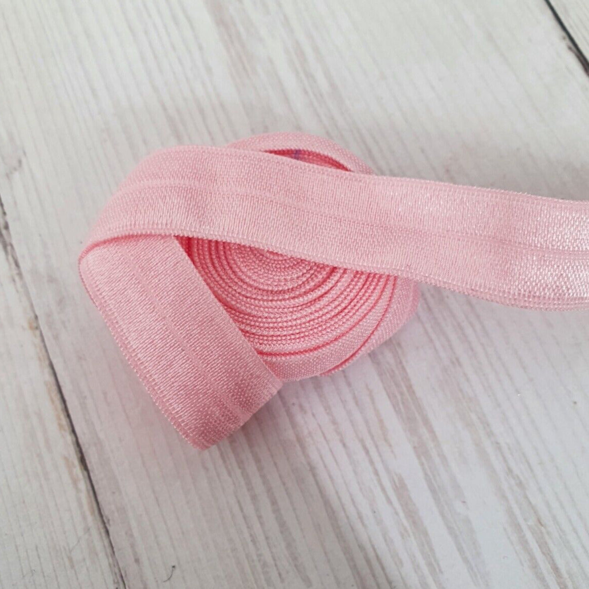 1m 15mm fold over baby soft baby pink elastic