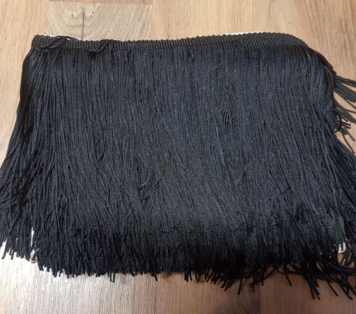 20cm drop black silk fringe fringing