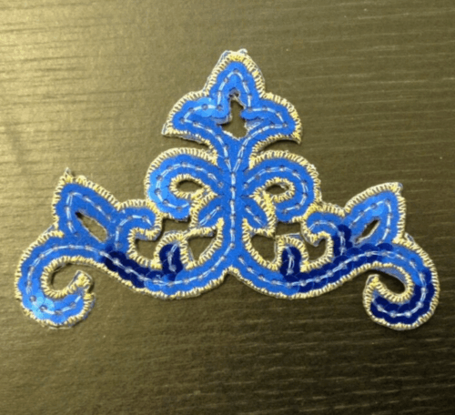 1x blue sequin applique HOT-FIX 6cm