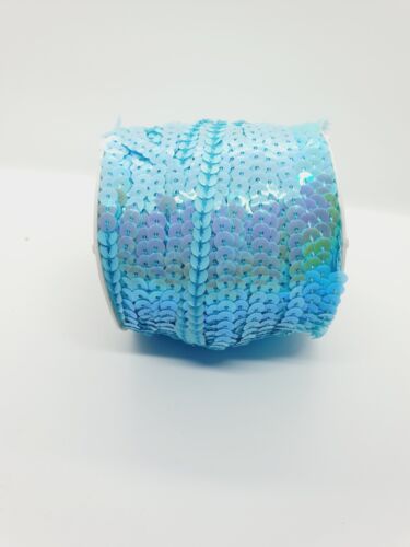 2m Light Blue AB 6mm strung sequin