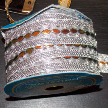 1m silver ab jewel ribbon braid trim lace trimming 24mm