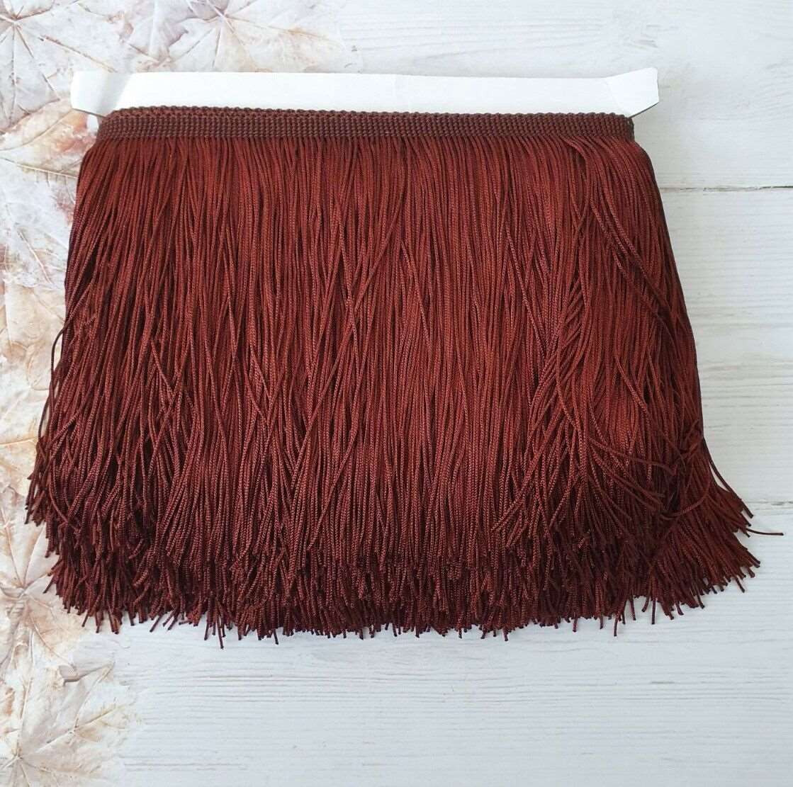 15cm drop brown silk fringe fringing