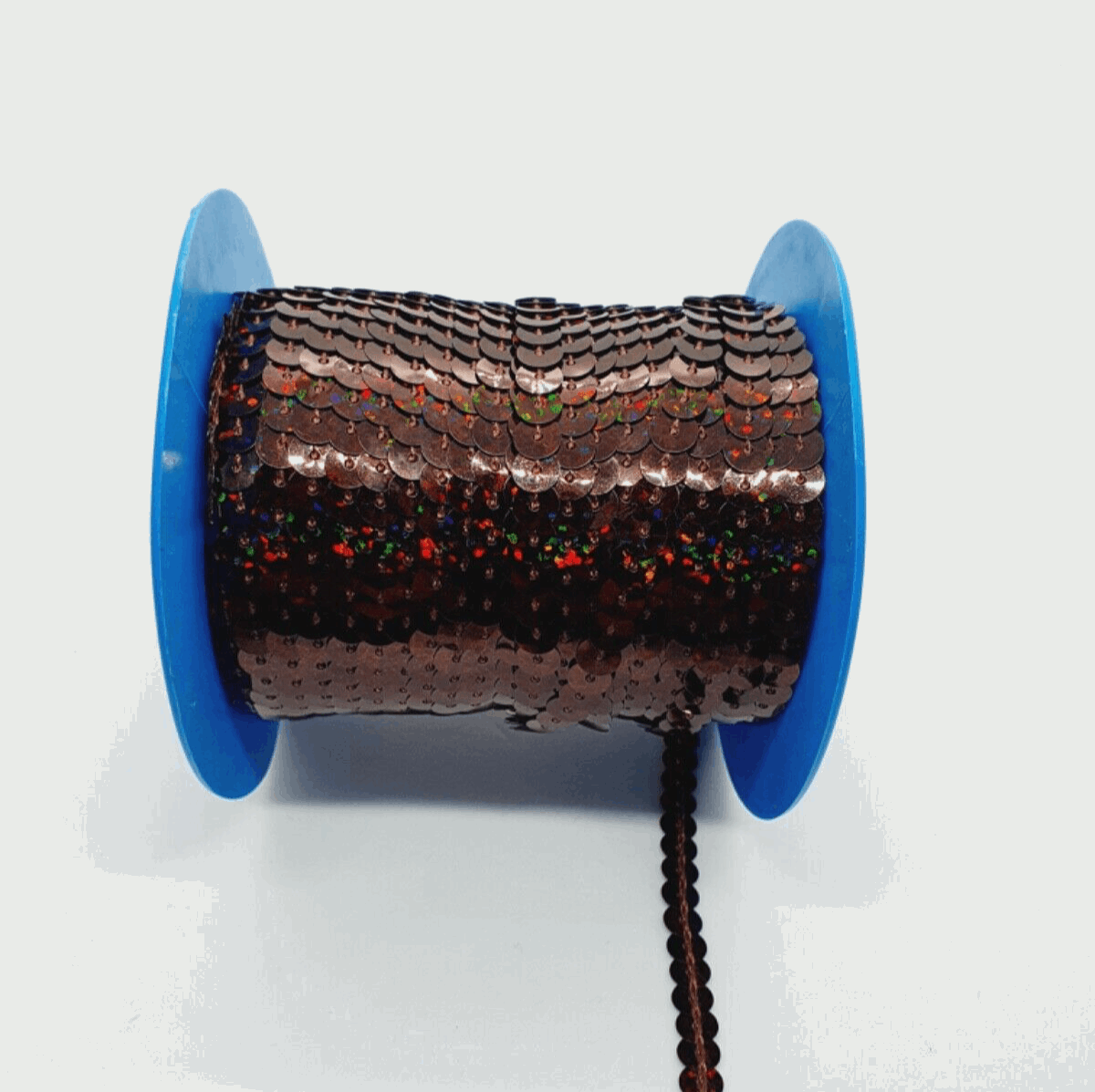 2m Brown Hologram 6mm strung sequin