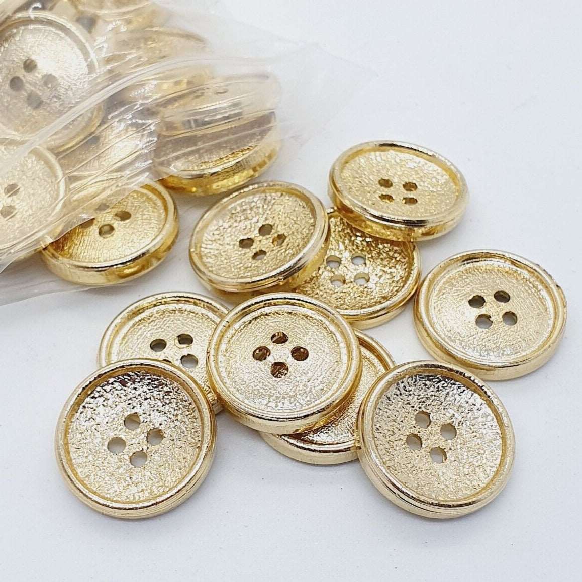 5x 20mm jacket coat shirt chunky gold sew on button