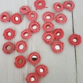 5x 1.6cm Coral craft shisha mirror applique