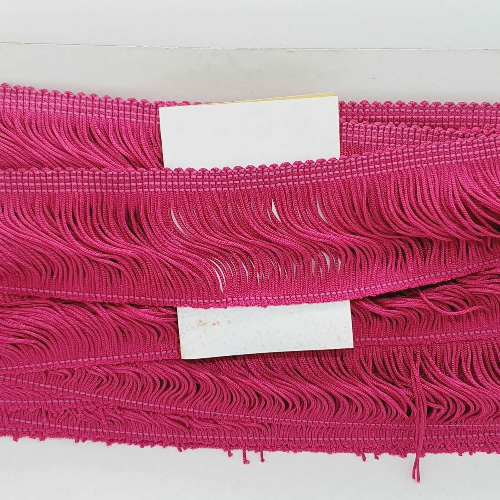 1m x 5cm drop deep pink silk fringe fringing