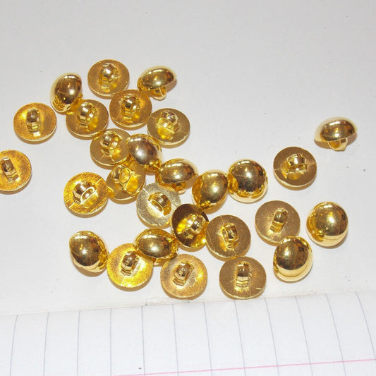 5x 13mm jacket coat shirt gold dome sew on button