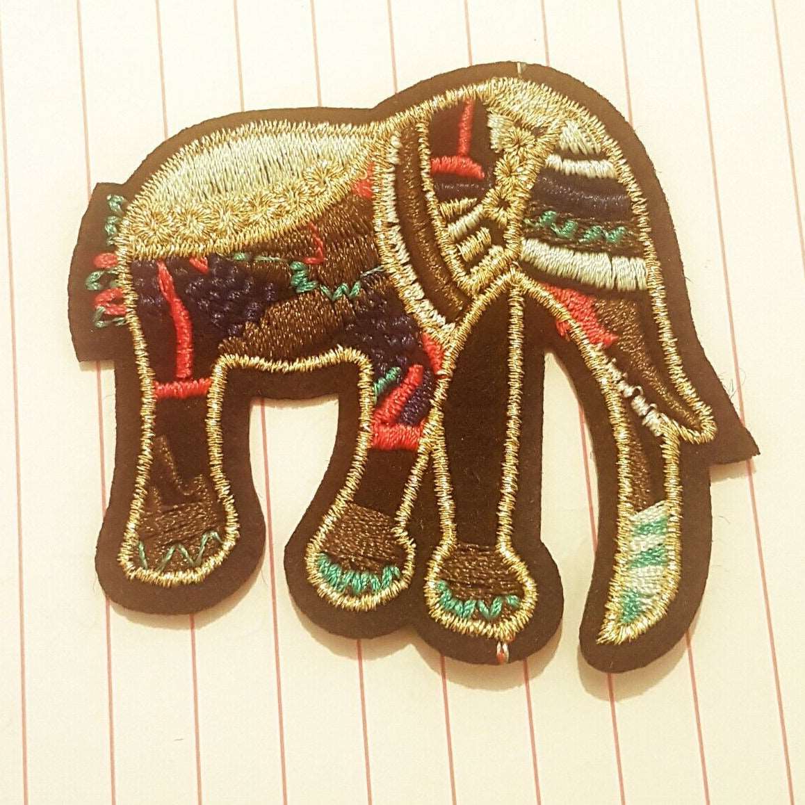 1x 6.5cm Indian Elephant embroidered hot-fix applique