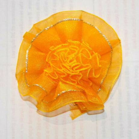 5x Light Orange 7cm flower applique