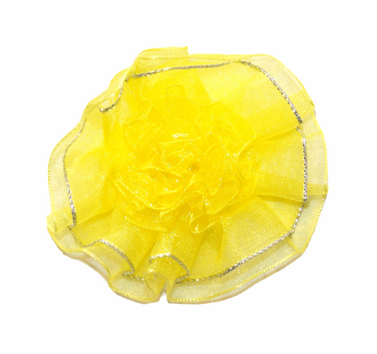 5x Yellow 7cm flower applique