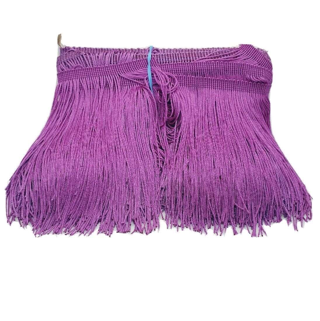 15cm drop fuchsia purple silk fringe fringing