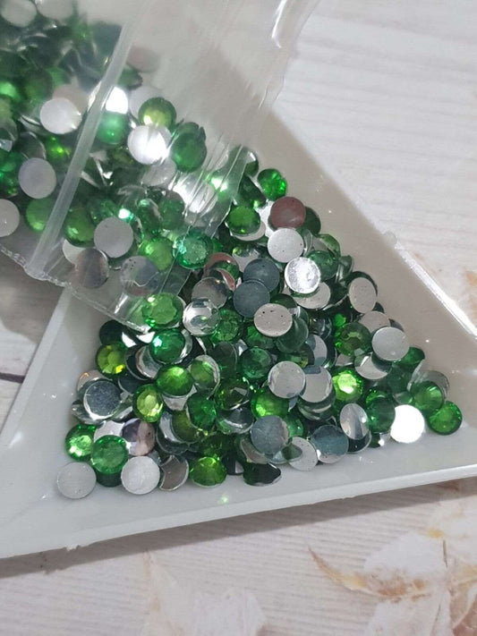 1x 10gross green acrylic crystal DMC non hot-fix rhinestone 5mm/ ss20