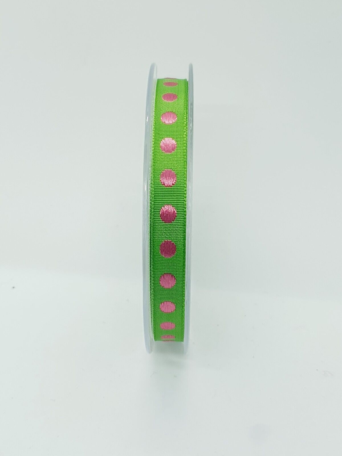 1m green pink dot embroidered ribbon trimming 1cm