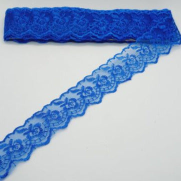 1m 4cm royal blue embroidered lace ribbon