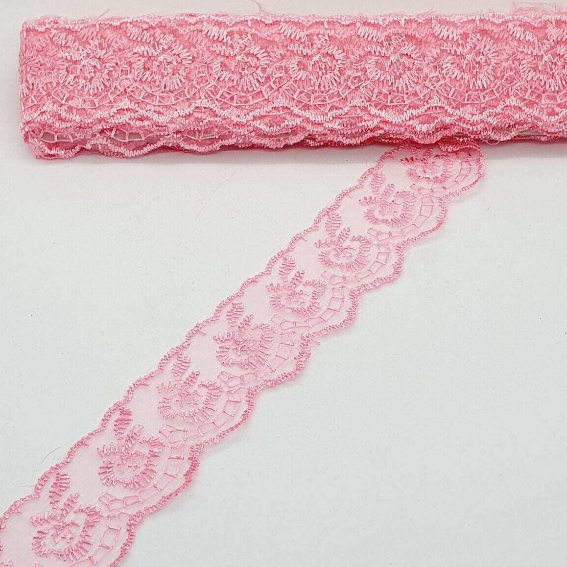 1m 4cm pink embroidered lace ribbon