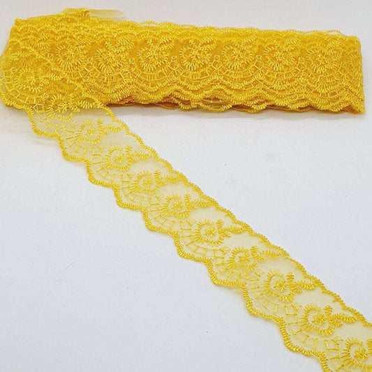 1m 4cm yellow embroidered lace ribbon