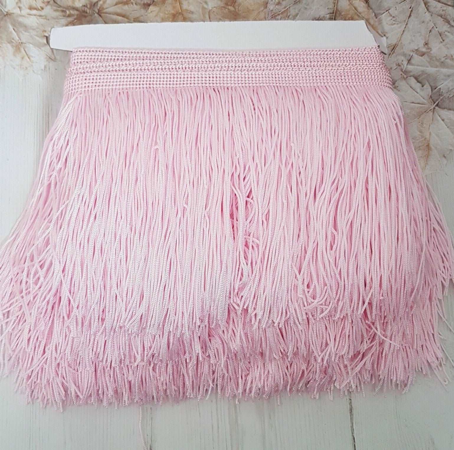 15cm drop light baby pink silk fringe fringing