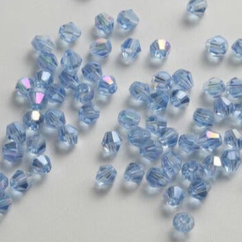 1x ~60 light blue AB 4mm bicone beads