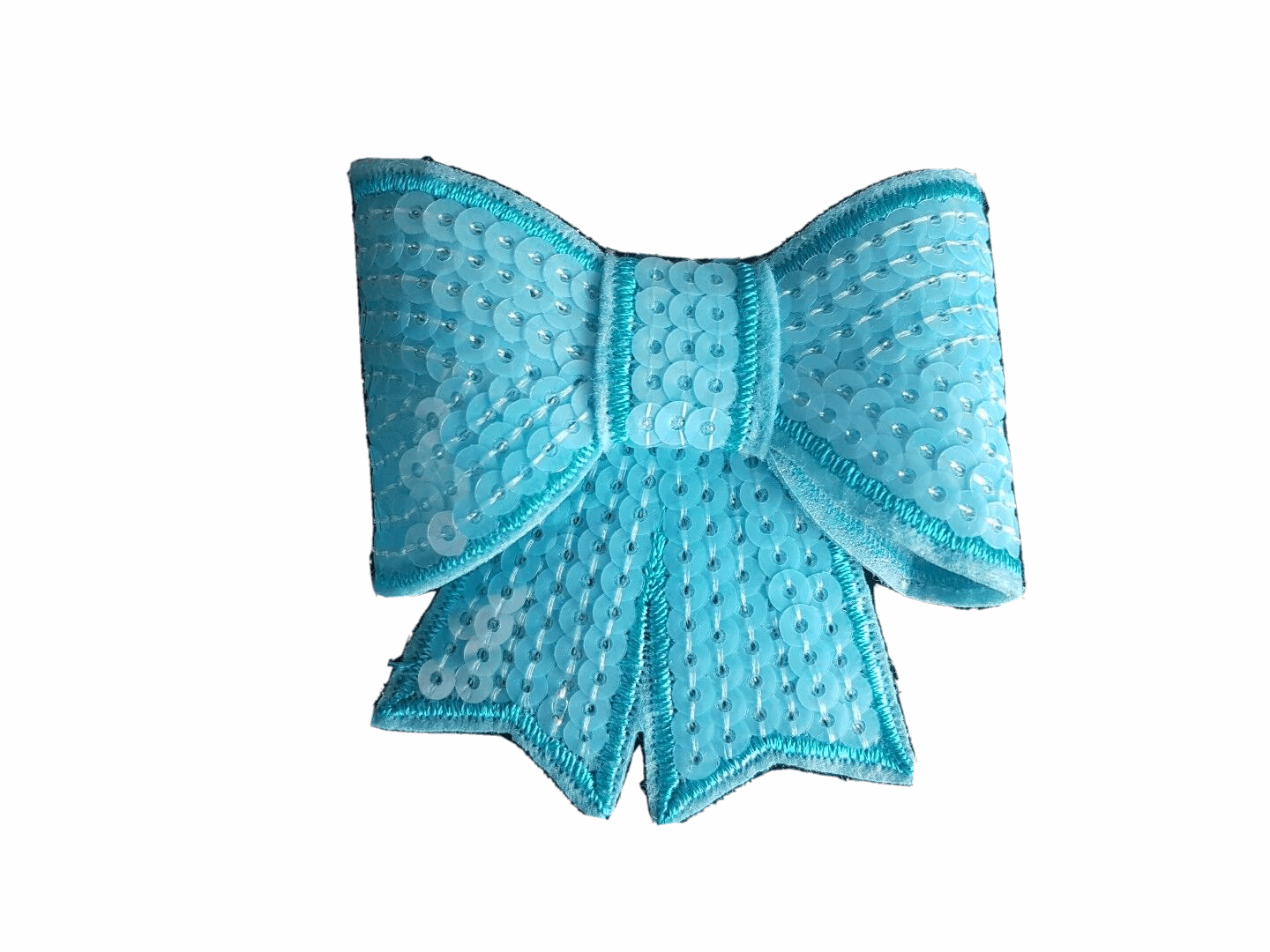 Light blue 3D bow hotfix iron on applique