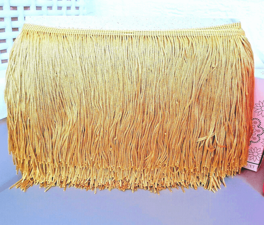 15cm drop light gold silk fringe fringing