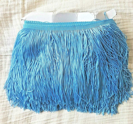 15cm drop light ice blue silk fringe fringing