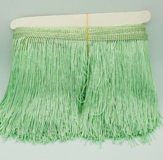 15cm drop light pastel green silk fringe fringing