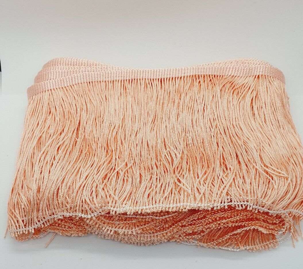 15cm drop light peach silk fringe fringing