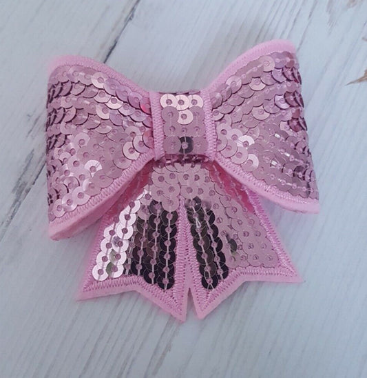 Light Pink 3D bow hotfix iron on applique