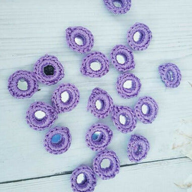 5x 1.6cm Lilac Purple craft shisha mirror applique