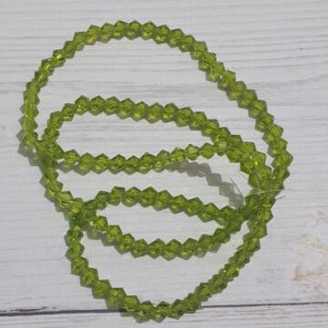 1x~110 lime green 4mm bicone beads