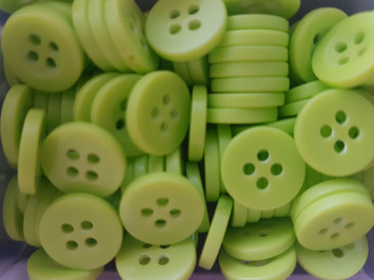 10x 10mm baby shirt button sew on lime green