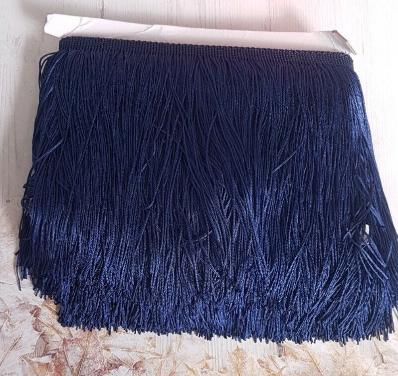 15cm drop navy blue silk fringe fringing