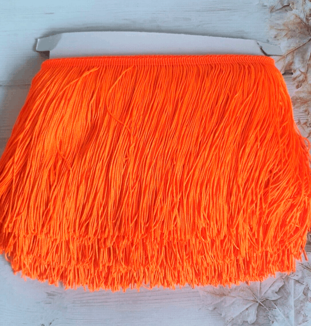 15cm drop neon orange silk fringe fringing