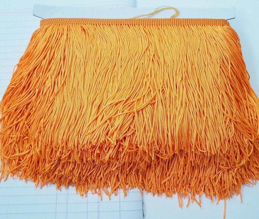 15cm drop neon tangerine orange silk fringe fringing