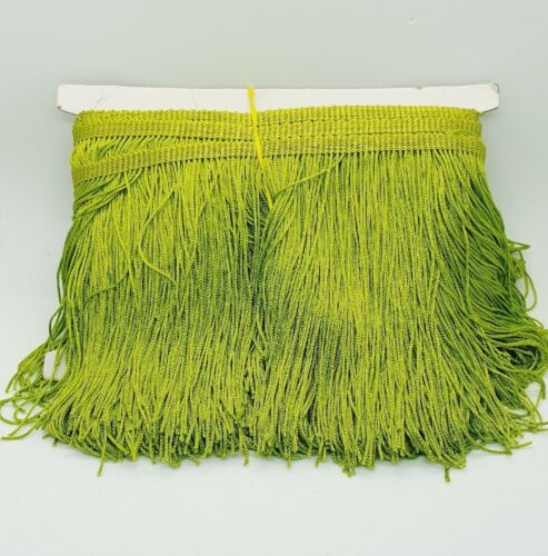 15cm drop olive lime green silk fringe fringing