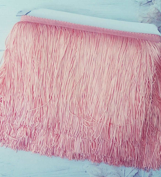 15cm drop peach silk fringe fringing