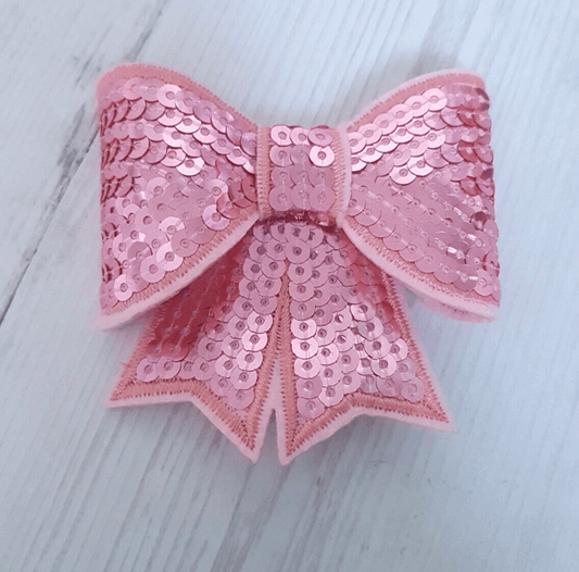 Peach 3D bow hotfix iron on applique