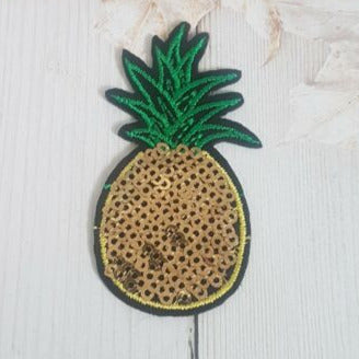 1x 7cm pineapple fruit sequin hot-fix applique