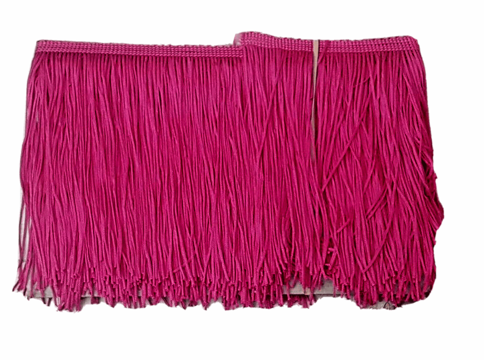 15cm drop deep rose pink silk fringe fringing