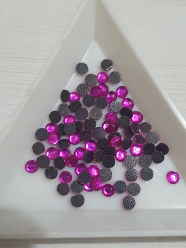 1x ~600 pink acrylic crystal DMC hot-fix rhinestone 3.2mm/ ss12