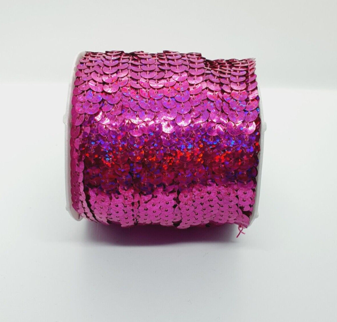 2m Pink Hologram 6mm strung sequin