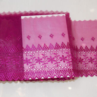 1m 14.5cm pinky purple embroidered net lace