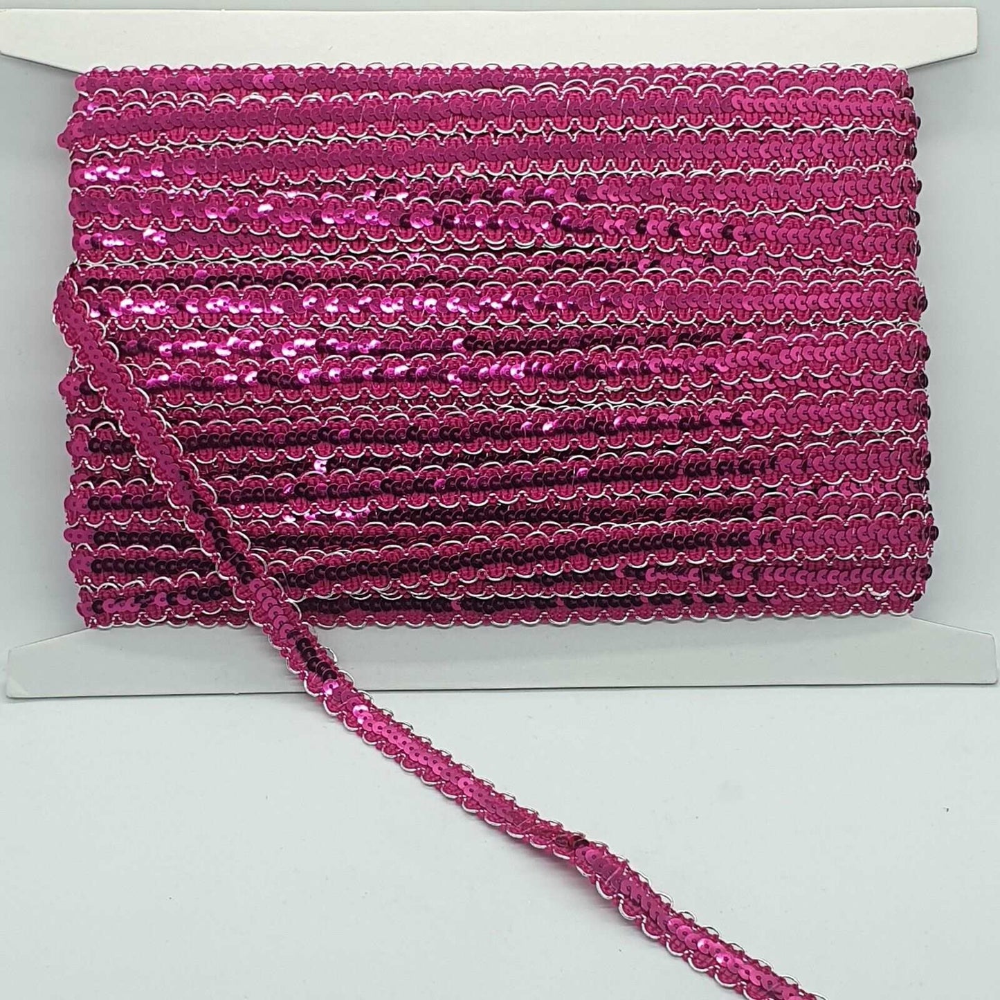 1m pink sequin silver braid trimming ribbon 12mm