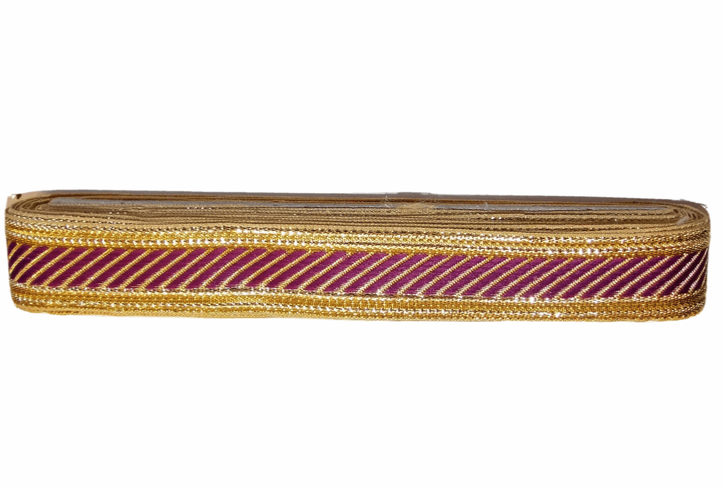 1m purple gold jacquard embroidered ribbon 25mm