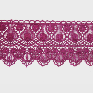 1m 8.5cm purple guipure embroidered lace