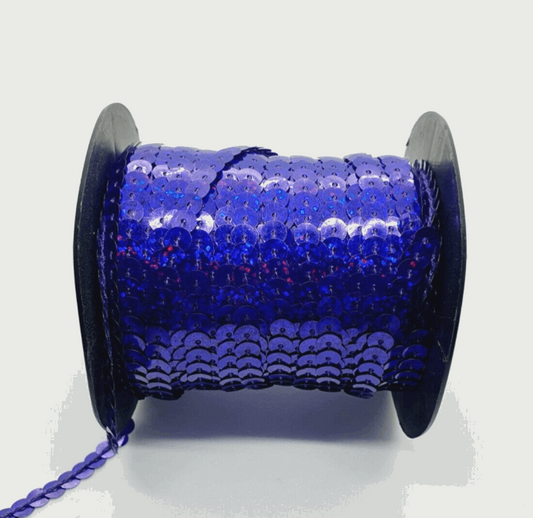 2m Purple Hologram 6mm strung sequin