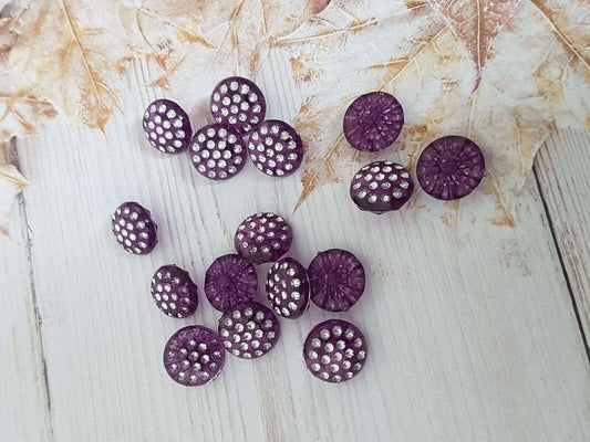 Copy of 10x purple 13mm fancy plastic crystal shamballa button