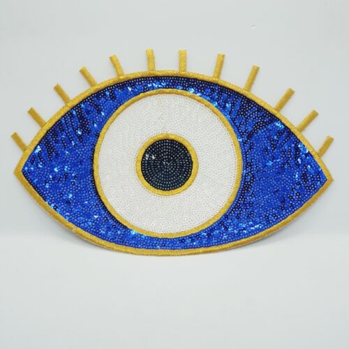 1x Turkish evil eye/ nazar sequin applique HOT-FIX