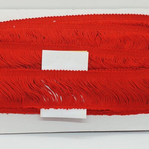 1m x 5cm drop red silk fringe fringing