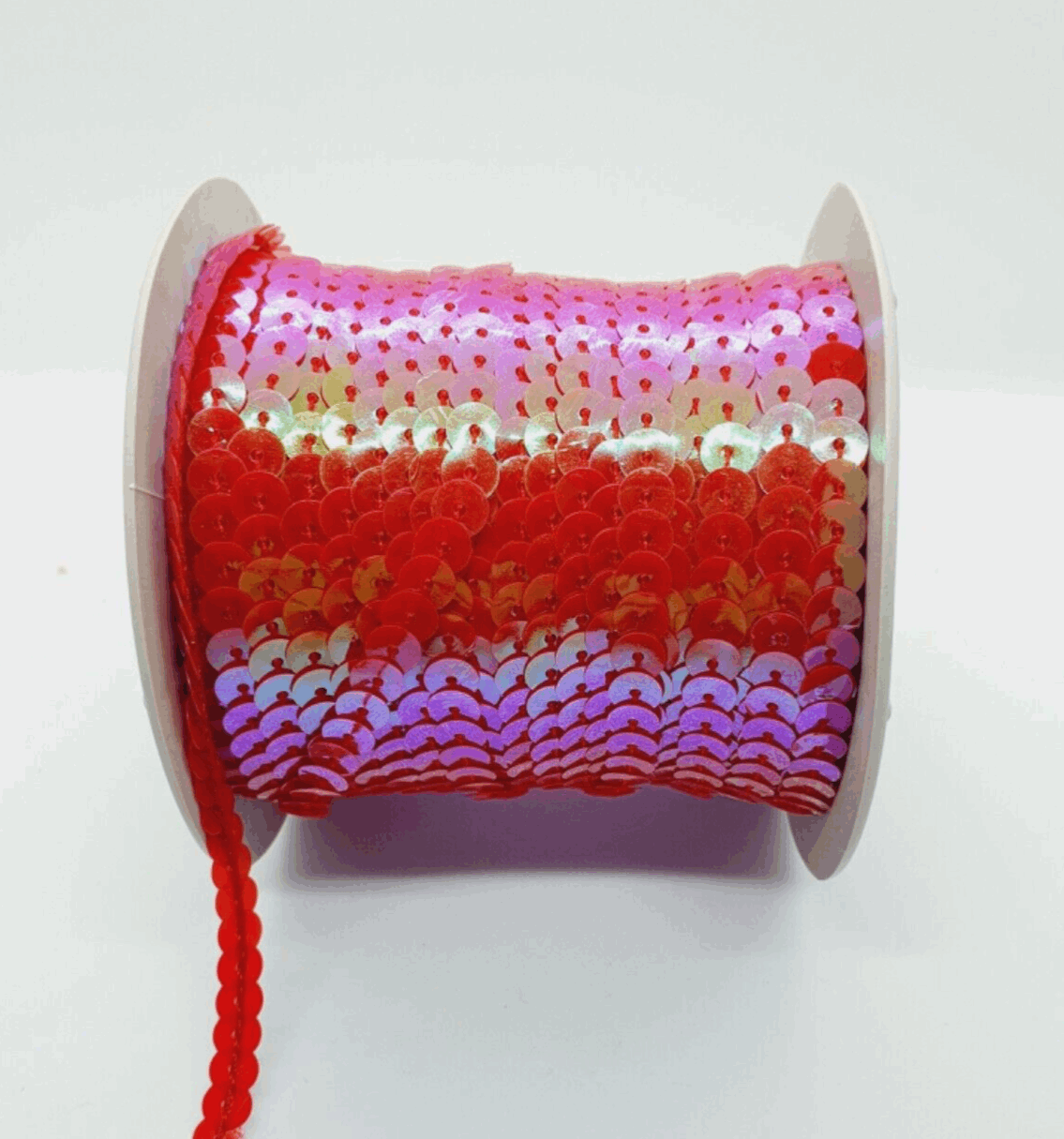 2m Red AB 6mm strung sequin